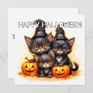 Happy Halloween Black Cats Kaart