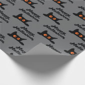 Happy Halloween Black Cats Naadloos inpakpapier (Hoek)
