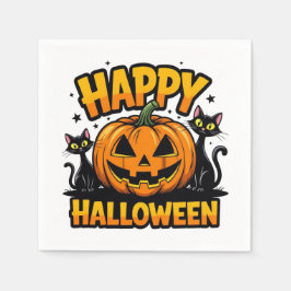 Happy Halloween Black Cats Servet