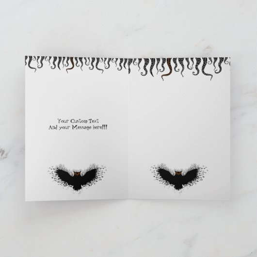 Happy Halloween Black Concept Owl Illustratie Kaart (Binnen)