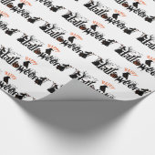 Happy Halloween Black Concept Typografie Design Cadeaupapier (Hoek)