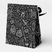 Happy Halloween Black Doodle Patroon Bedankdoosjes (Achterkant)