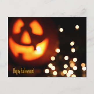 Happy Halloween Black en Oranje Pumpkin Post-kaart Briefkaart