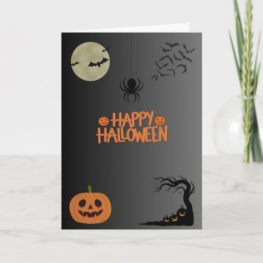 Happy Halloween Black Kaart (Voorkant)