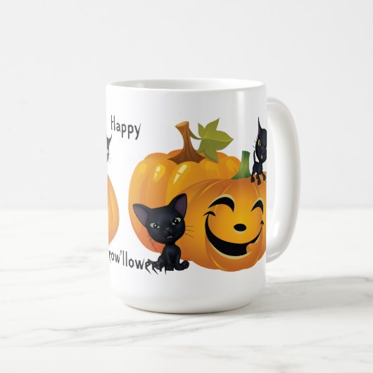 Happy Halloween Black Kat Mok (Voorkant rechts)