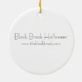 Happy Halloween Black Kat Ornament Round (Achterkant)