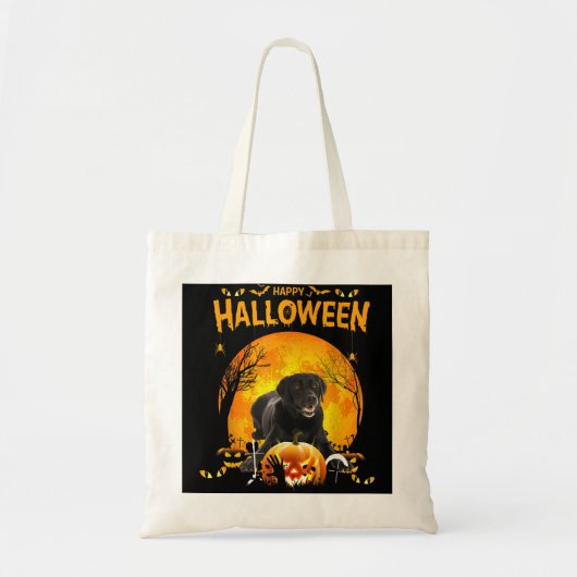 Happy Halloween Black Lab Dog Pumpkin Costumes Tha Tote Bag (Voorkant)