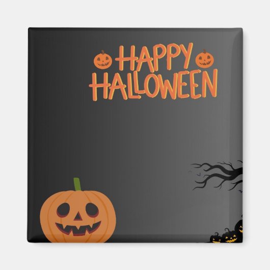 Happy Halloween Black Magnet (Voorkant)