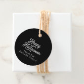 Happy Halloween Black met witte tekst Bedankjes Labels (In situ)