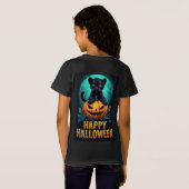 Happy Halloween Black Panther Kitten T-shirt (Achterkant volledig)