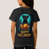 Happy Halloween Black Panther Kitten T-shirt (Achterkant)