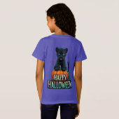 Happy Halloween Black Panther Kitten T-shirt (Achterkant volledig)