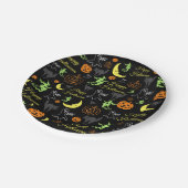Happy Halloween Black Pattern Papieren Bordje (Gekanteld)