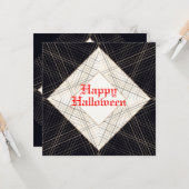 Happy Halloween Black Red elegant-kunstdeco Kaart (Voorkant / Achterkant in situ)