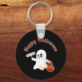 Happy Halloween Black sleutelhanger (Voorkant)