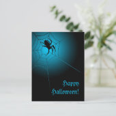 Happy Halloween Black Spider op internet Briefkaart (Staand voorkant)