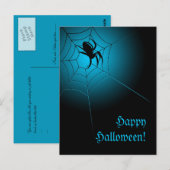 Happy Halloween Black Spider op internet Briefkaart (Voorkant / Achterkant)