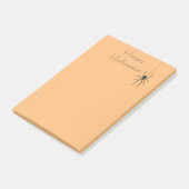 Happy Halloween Black Spider Oranje Post-It Notes (Schuin)