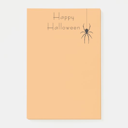 Happy Halloween Black Spider Oranje Post-It Notes (Voorkant)