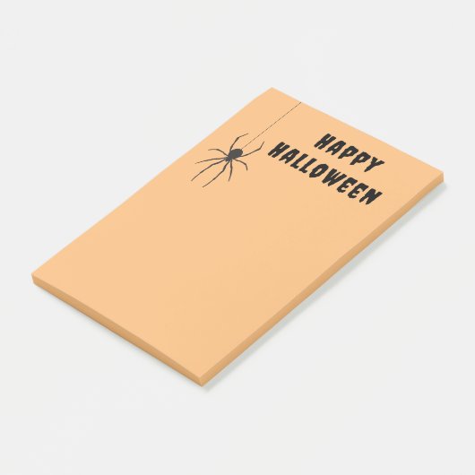 Happy Halloween Black Spider Oranje Post-It Notes (Schuin)