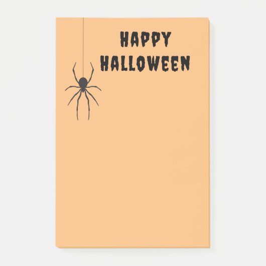 Happy Halloween Black Spider Oranje Post-It Notes (Voorkant)