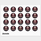 Happy Halloween Black Spooky Skull Ronde Sticker (Vel)