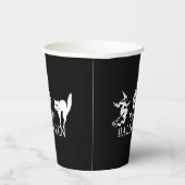 Happy Halloween Black White Spooky Papieren Bekers (Rechts)