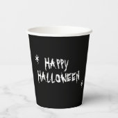 Happy Halloween Black White spooky typografie Papieren Bekers (Achterkant)
