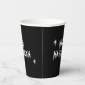 Happy Halloween Black White spooky typografie Papieren Bekers (Rechts)