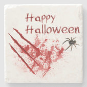 Happy Halloween Bloody Scratches Stenen Onderzetter (Voorkant)
