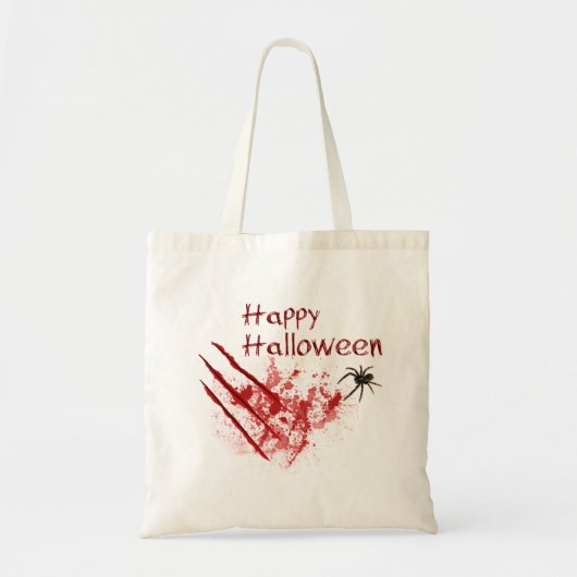 Happy Halloween Bloody Scratches Tote Bag (Voorkant)