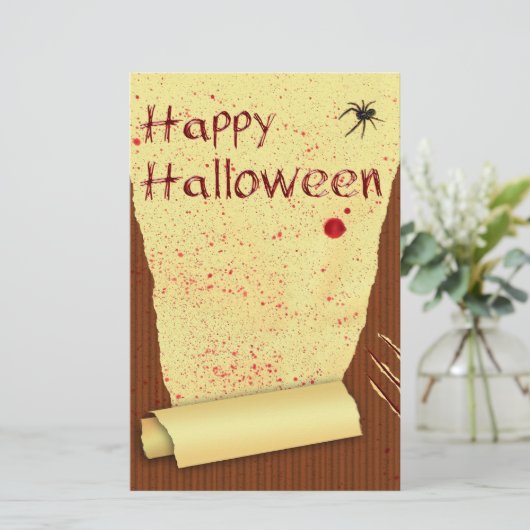 Happy Halloween Bloody Wallpaper Briefpapier (Staand voorkant)