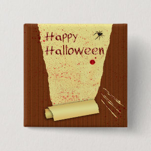 Happy Halloween Bloody Wallpaper Vierkante Button 5,1 Cm