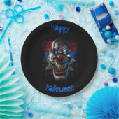 Happy Halloween Blue Eyes Evil Clown Papieren Bordje (Feest)
