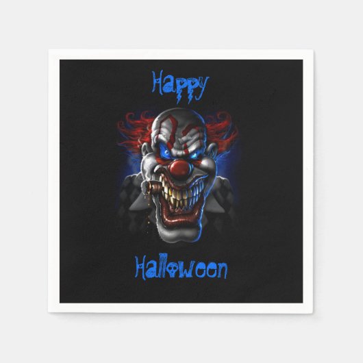 Happy Halloween Blue Eyes Evil Clown Servet (Voorkant)