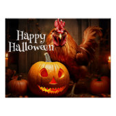 Happy Halloween Boerderij Kip Haan Pumpkin Patch Perfect Poster (Voorkant)