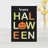 Happy Halloween Bold Colorful Letters op Black Kaart (Gele Bloem)