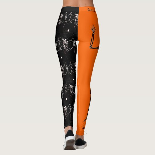 Happy Halloween Bone Dancing Skeletons Leggings (Achterkant)