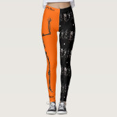Happy Halloween Bone Dancing Skeletons Leggings (Voorkant)