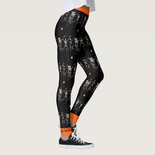 Happy Halloween Bone Dancing Skeletons Leggings (Rechts)