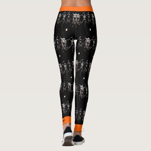 Happy Halloween Bone Dancing Skeletons Leggings (Achterkant)