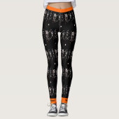 Happy Halloween Bone Dancing Skeletons Leggings (Voorkant)