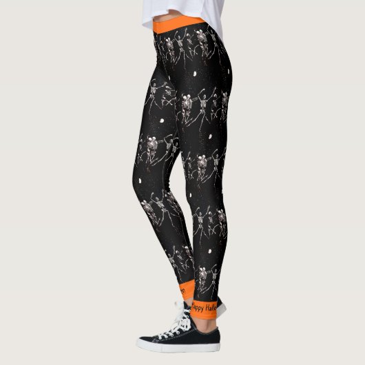Happy Halloween Bone Dancing Skeletons Leggings (Links)