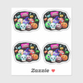 Happy Halloween Boo, 3D-tekens, set van 4 Sticker (Vel)