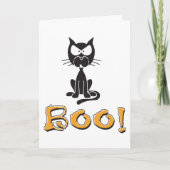 Happy Halloween Boo Black Cat Kaart (Voorkant)