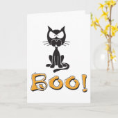 Happy Halloween Boo Black Cat Kaart (Gele Bloem)