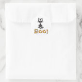 Happy Halloween Boo Black Cat Ronde Sticker (Tas)