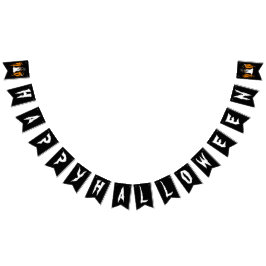 HAPPY HALLOWEEN BOO BLACK EN WHITE VLAGGETJES