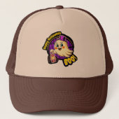 Happy Halloween BOO! Cute Retro Ghost with Lantern Trucker Pet (Voorkant)