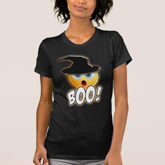 Happy Halloween Boo - Funny Emoji Witch T-shirt (Voorkant)